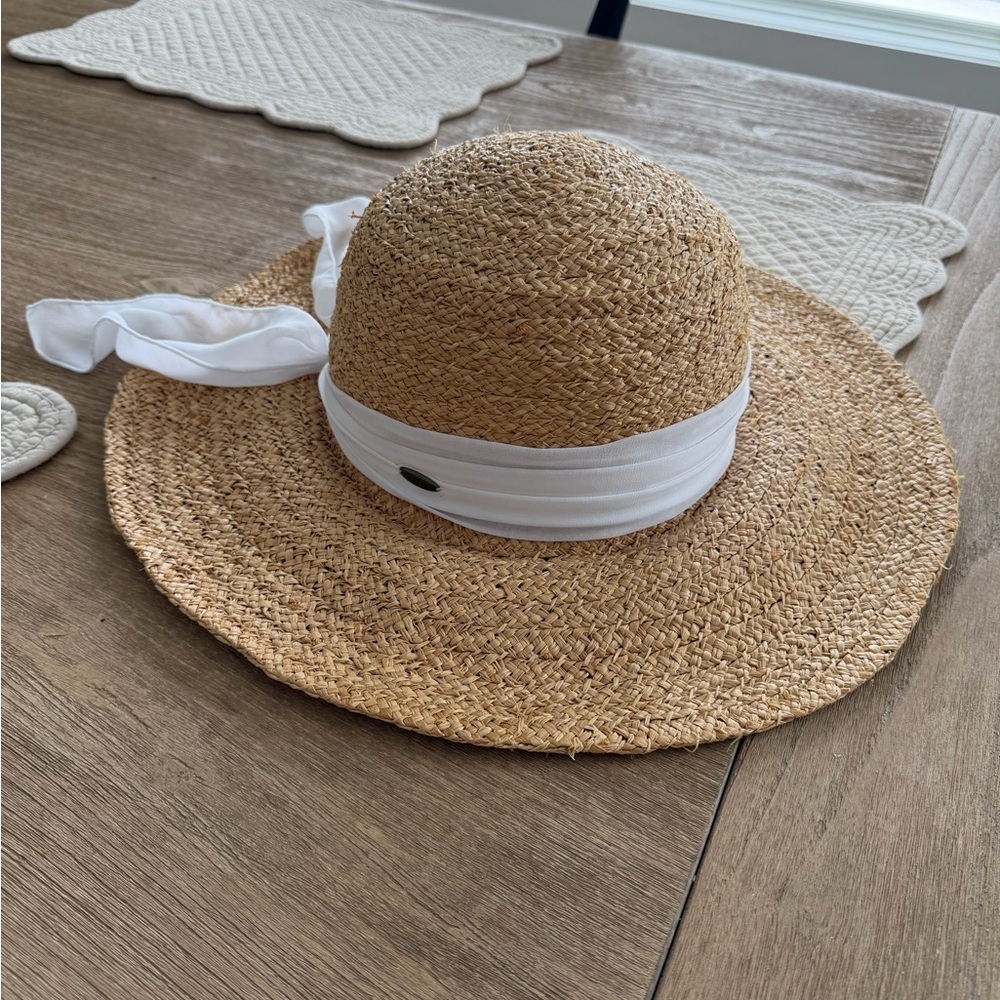 Scala Women’s Wide Brim Raffia Floppy Straw Hat White One Size